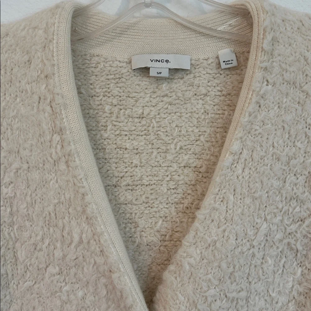 Vince Cozy Cream Button-Front Bouclé Cardigan